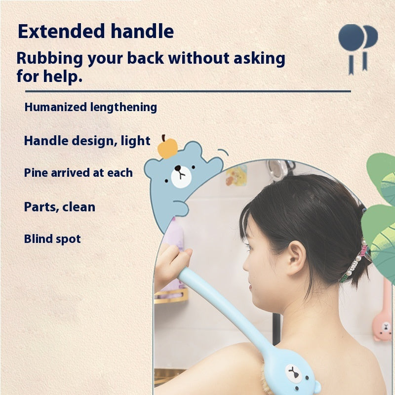 Bath Brush Soft Fur Long Handle Strong